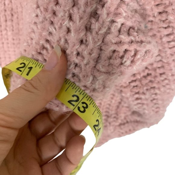 Vintage 80s Oversized Pink Knit Grannycore Cardigan Large - Picture 4 of 6